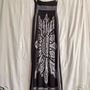 Venus Black & White Maxi Dress Bold Print Long Dress | Resort Vacation Boho Chic